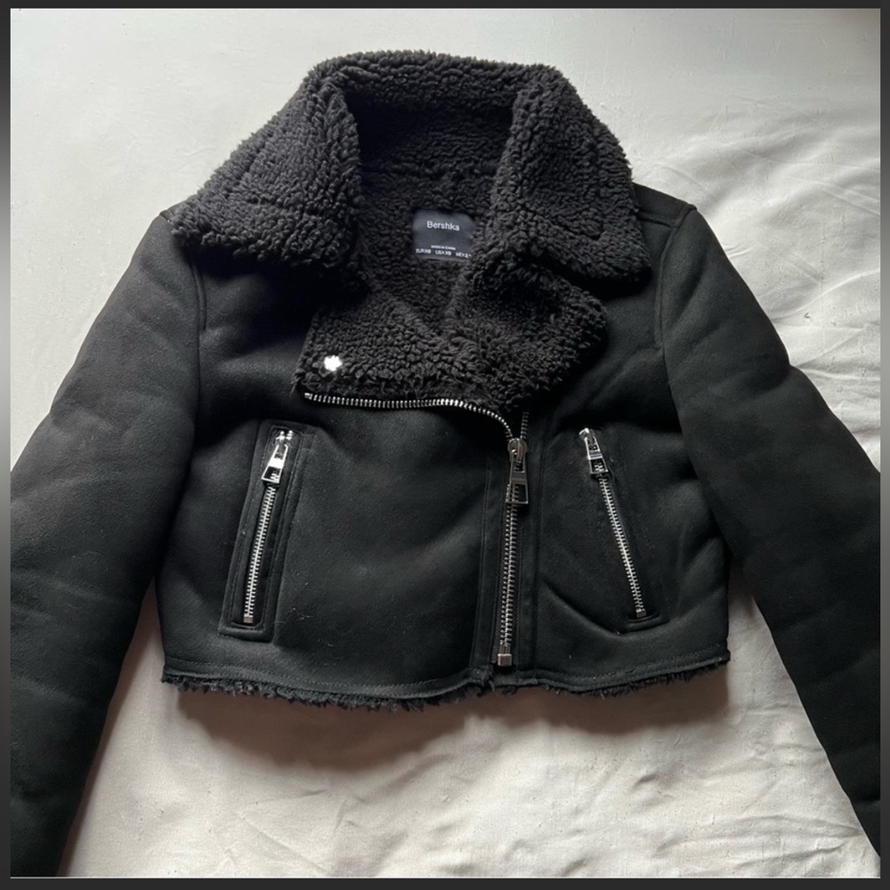 ❤️‍🔥Faux Fur Leather
Shearling Biker Jacket❤️‍🔥